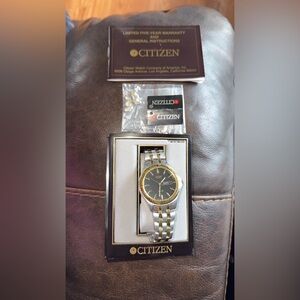Citizen Men's Black Dial Two-Tone Watch